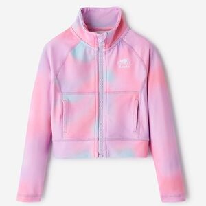Roots Toddler Girls Active Track Jacket with a tie-dye pattern